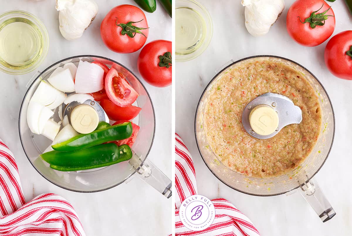 Two process images of Mexican rice