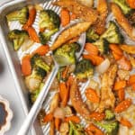 chicken and veggies on sheet pan