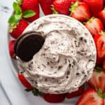 overhead oreo dip with oreo cookie